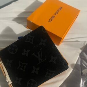 Louis Vuitton Black Monogram Canvas Bifold Wallet